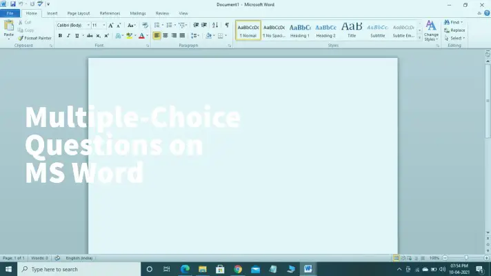 Feature Image of Multiple-Choice Questions on MS Word